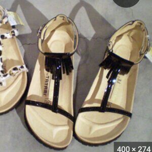 3.1 Phillip Lim for‎ TATAMI Birkenstock Size 39 Helen Fringe Black Leather 8 8.5